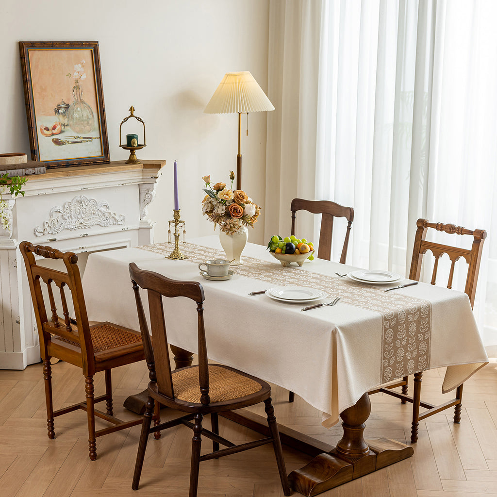 Waterproof Oil Proof Tablecloth, Thickened Linen Look Placemat for Dining Table, Modern Simple Anti-Fade Washable Kitchen Mat