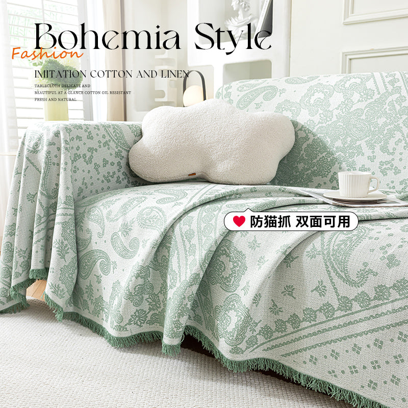 Paisley Sofa Towel #Blue