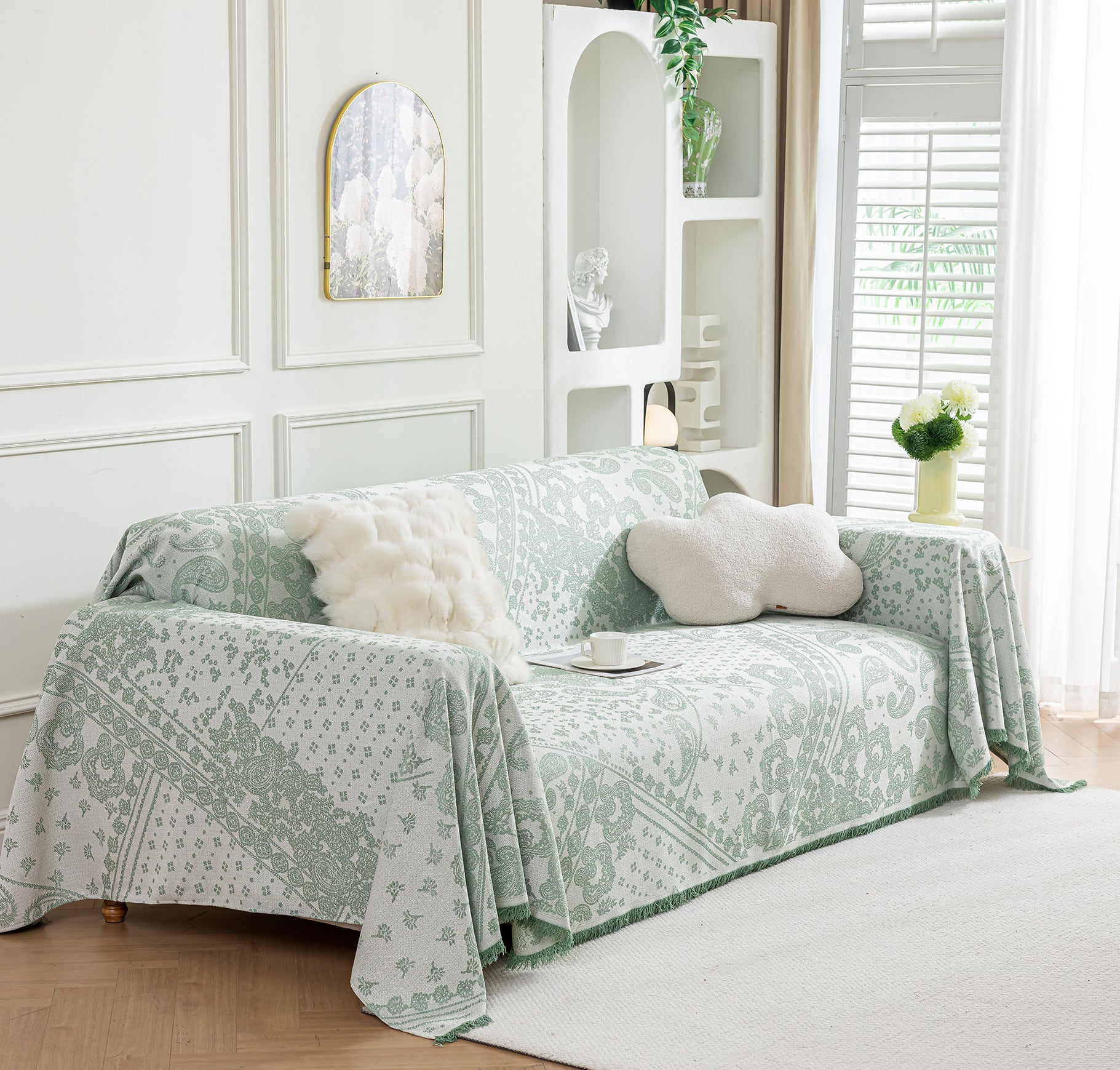 Paisley Sofa Towel #Blue