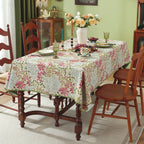 Linen-Style Shell Lace Tablecloth, Pastoral Design