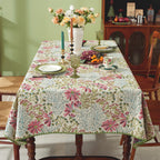 Linen-Style Shell Lace Tablecloth, Pastoral Design