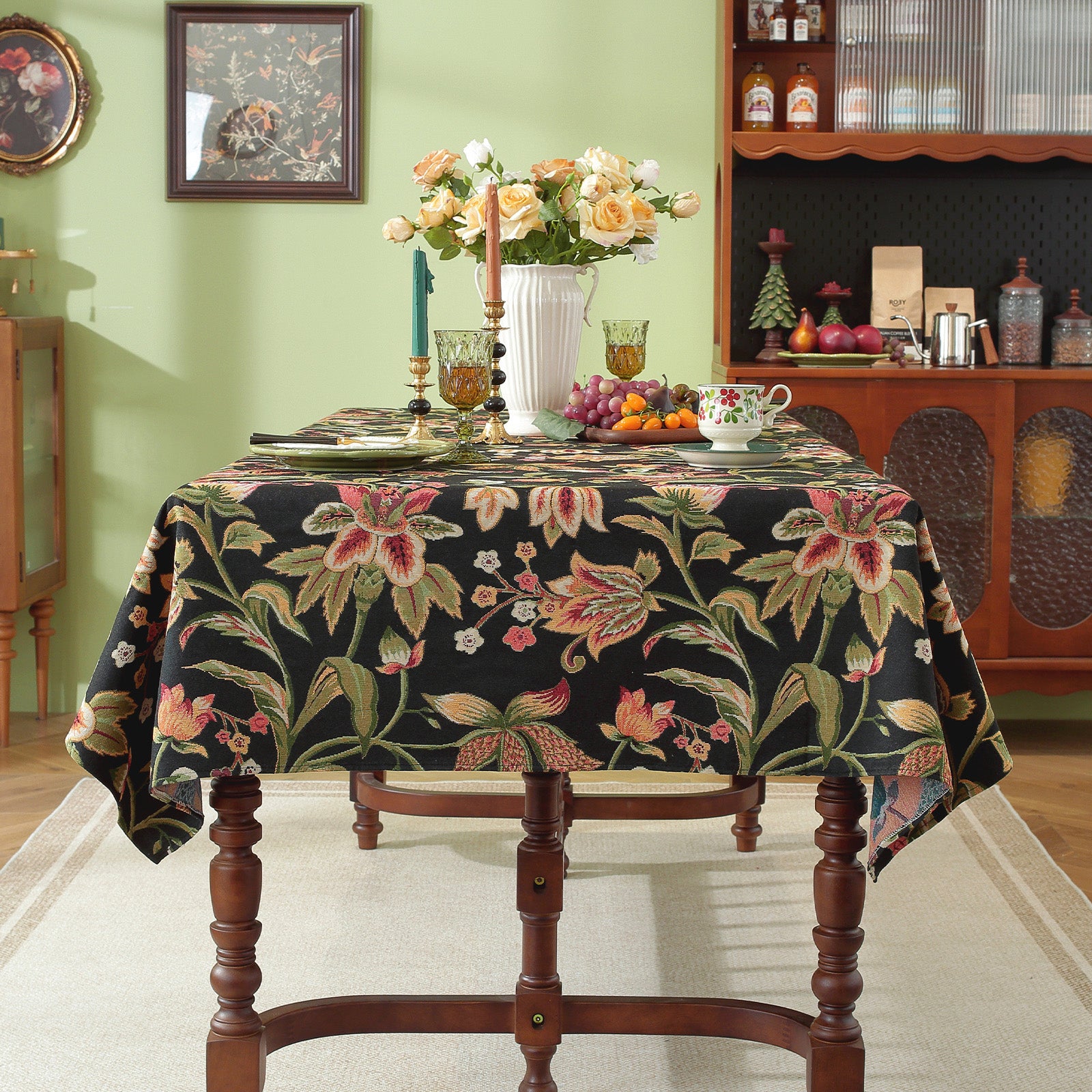 Linen-Like Jacquard Tablecloth