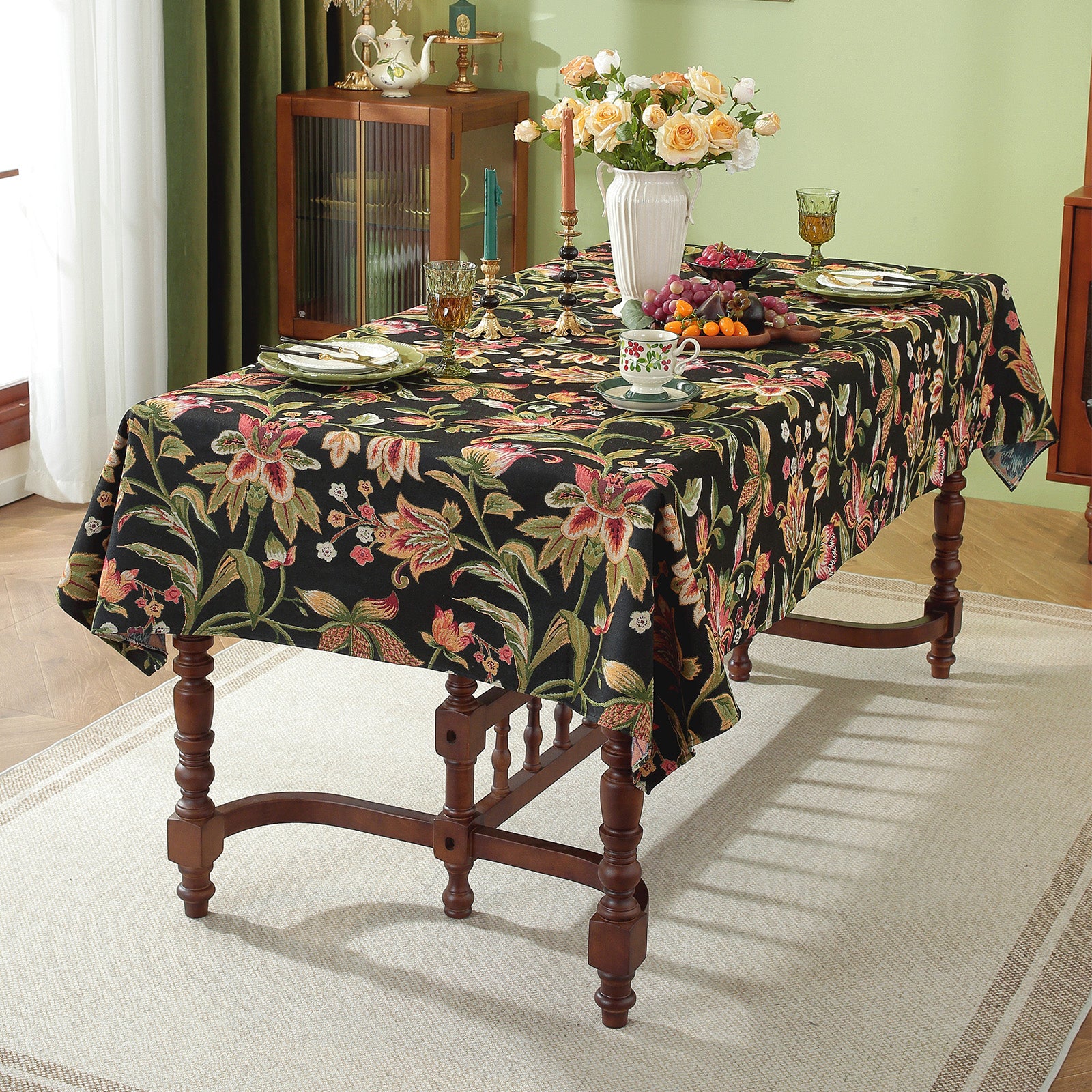 Linen-Like Jacquard Tablecloth