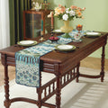 Spring Tree Pattern Cotton-Linen Style Table Runner, with Scalloped Edge