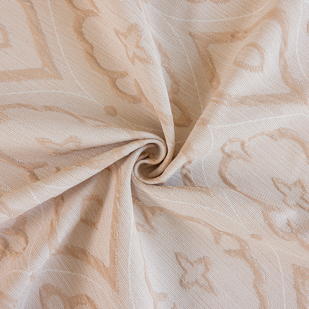 Linen Like Tablecloth or Desk Cover Wrinkle Resistant Jacquard Crabapple Blossom Embossed Multi Use