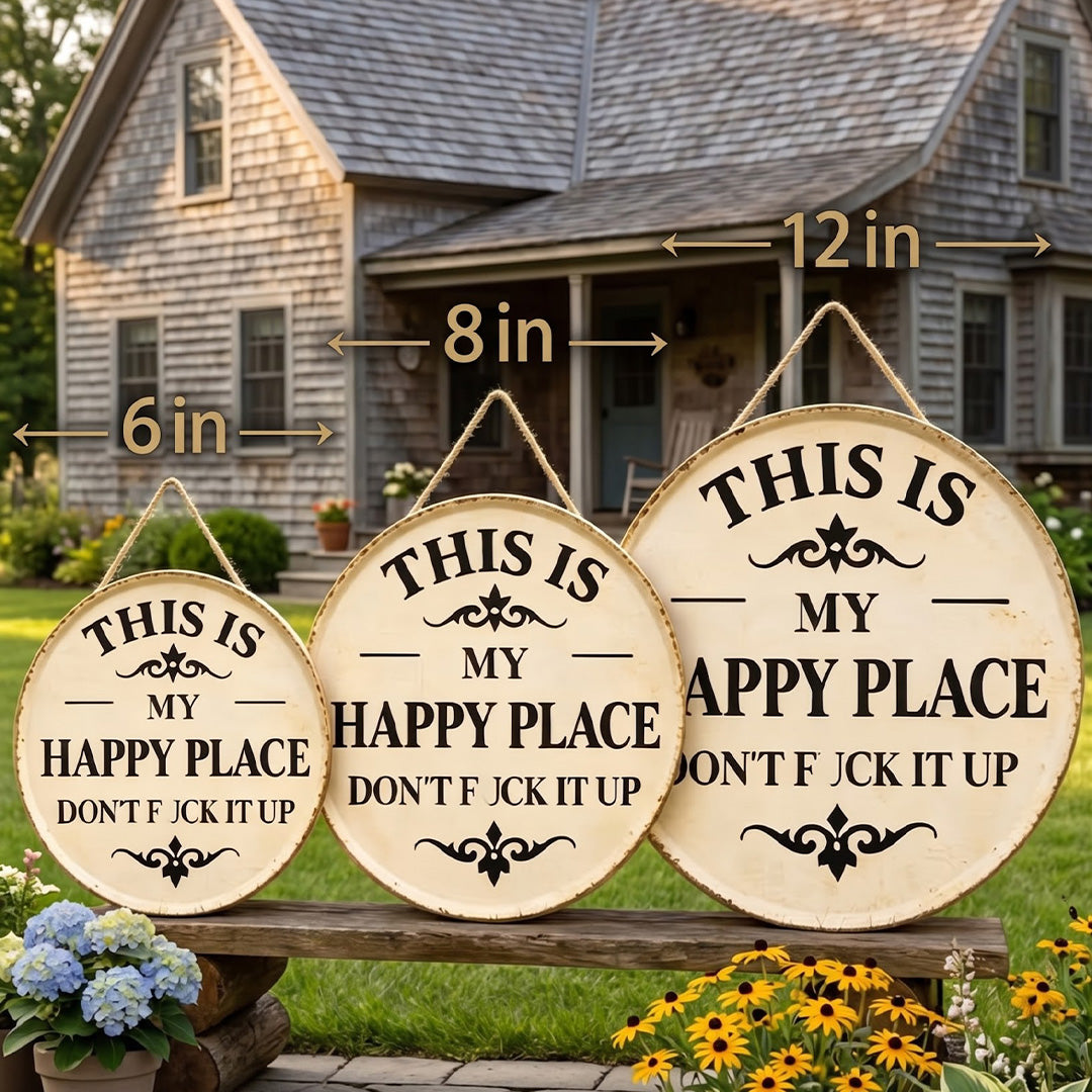 Happy Place – Vintage Statement Metal Sign