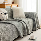 Anti Cat Scratch Imitation Cotton and Linen Sofa Towel - Black