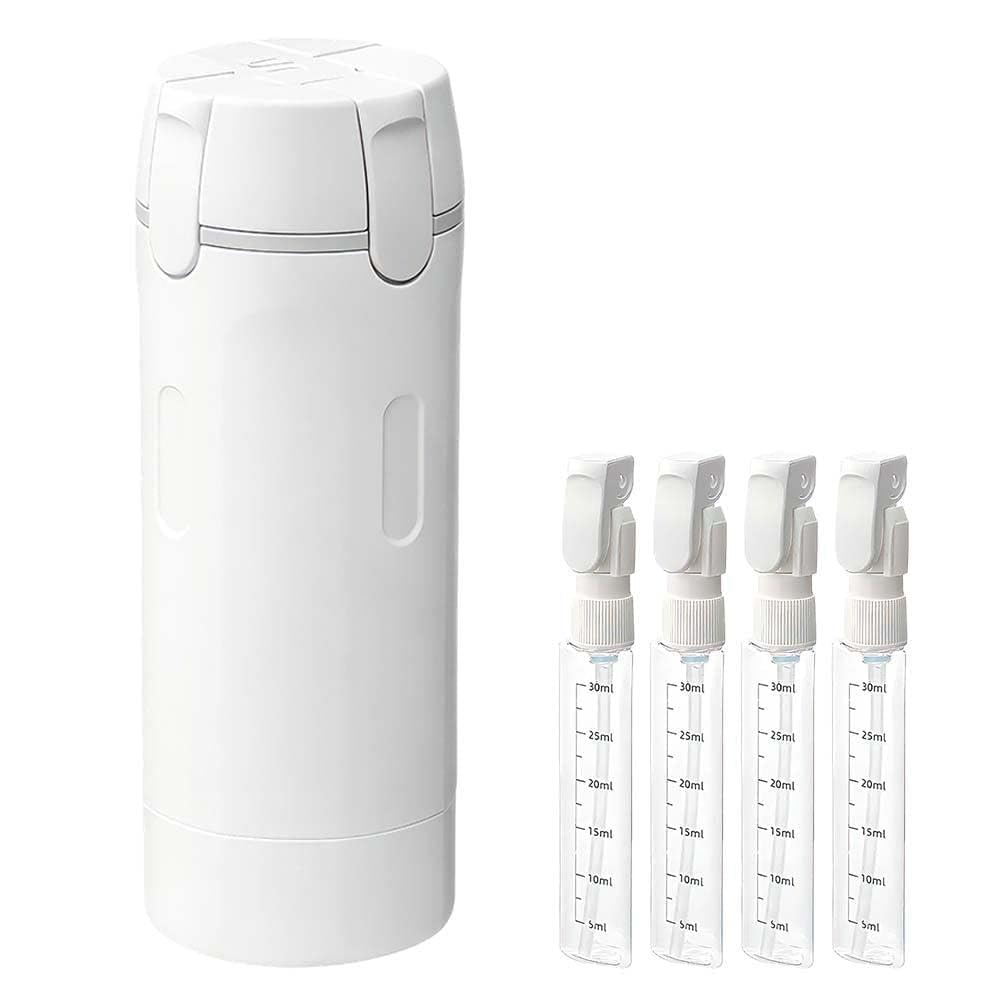 4 in 1 Travel Bottles, 30ml Leakproof Refillable Dispenser with Push-Down Lock Pump & Clear Scale