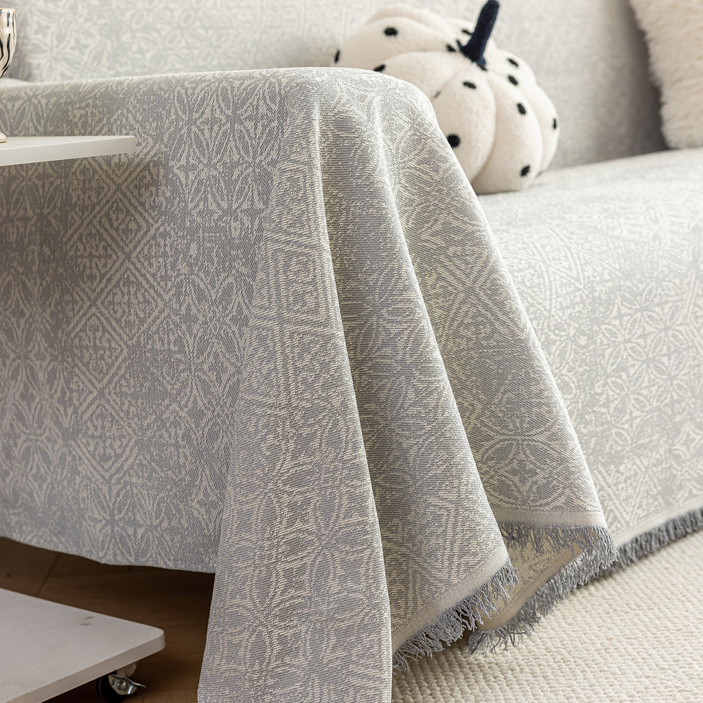 Anti Cat Scratch Imitation Cotton and Linen Sofa Towel - Gray