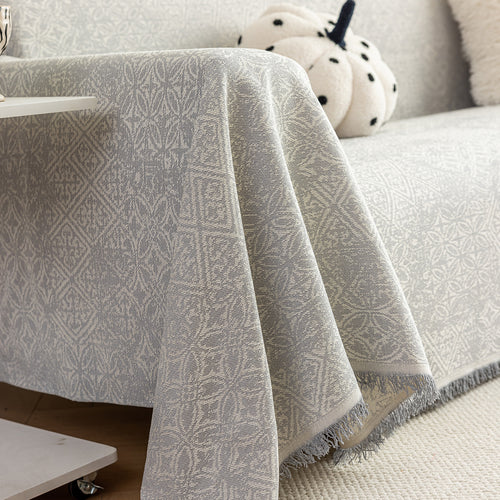 Anti Cat Scratch Imitation Cotton and Linen Sofa Towel - Gray