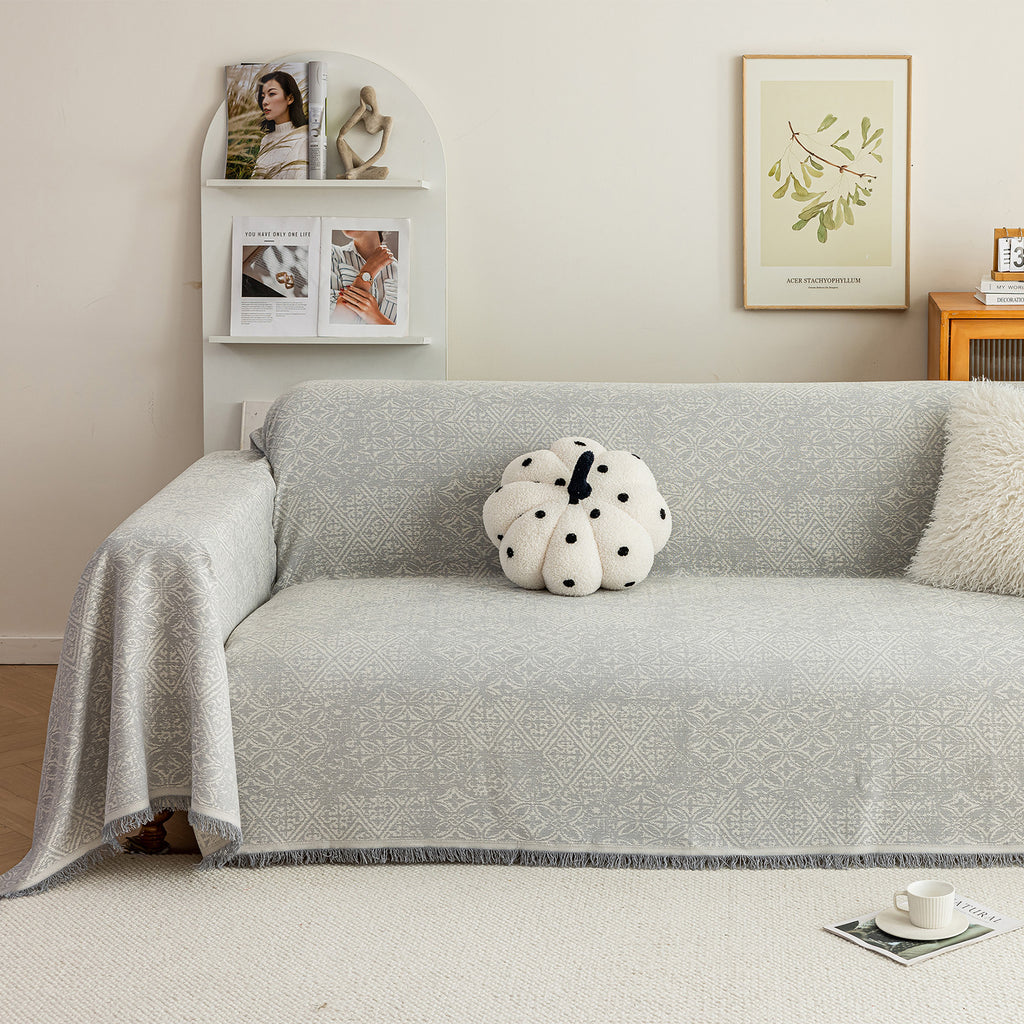 Anti Cat Scratch Imitation Cotton and Linen Sofa Towel - Gray