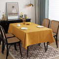 Solid Color Linen-Like Waterproof Tablecloth for Dining Table, Coffee Table & TV Stand – Oil-Proof, Wrinkle-Resistant, Yellow
