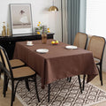 Solid Color Linen-Like Waterproof Tablecloth for Dining Table, Coffee Table & TV Stand – Oil-Proof, Wrinkle-Resistant, Brown