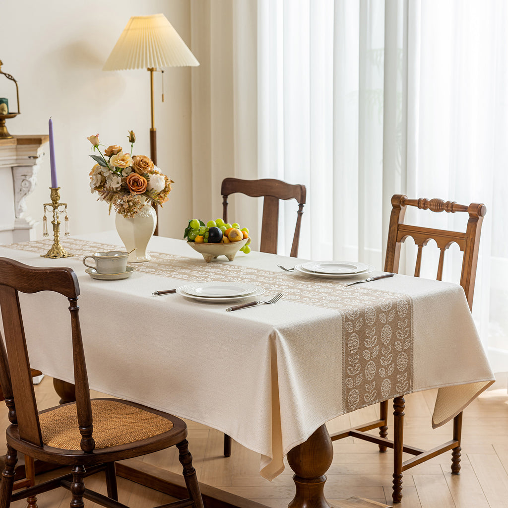 Waterproof Oil Proof Tablecloth, Thickened Linen Look Placemat for Dining Table, Modern Simple Anti-Fade Washable Kitchen Mat