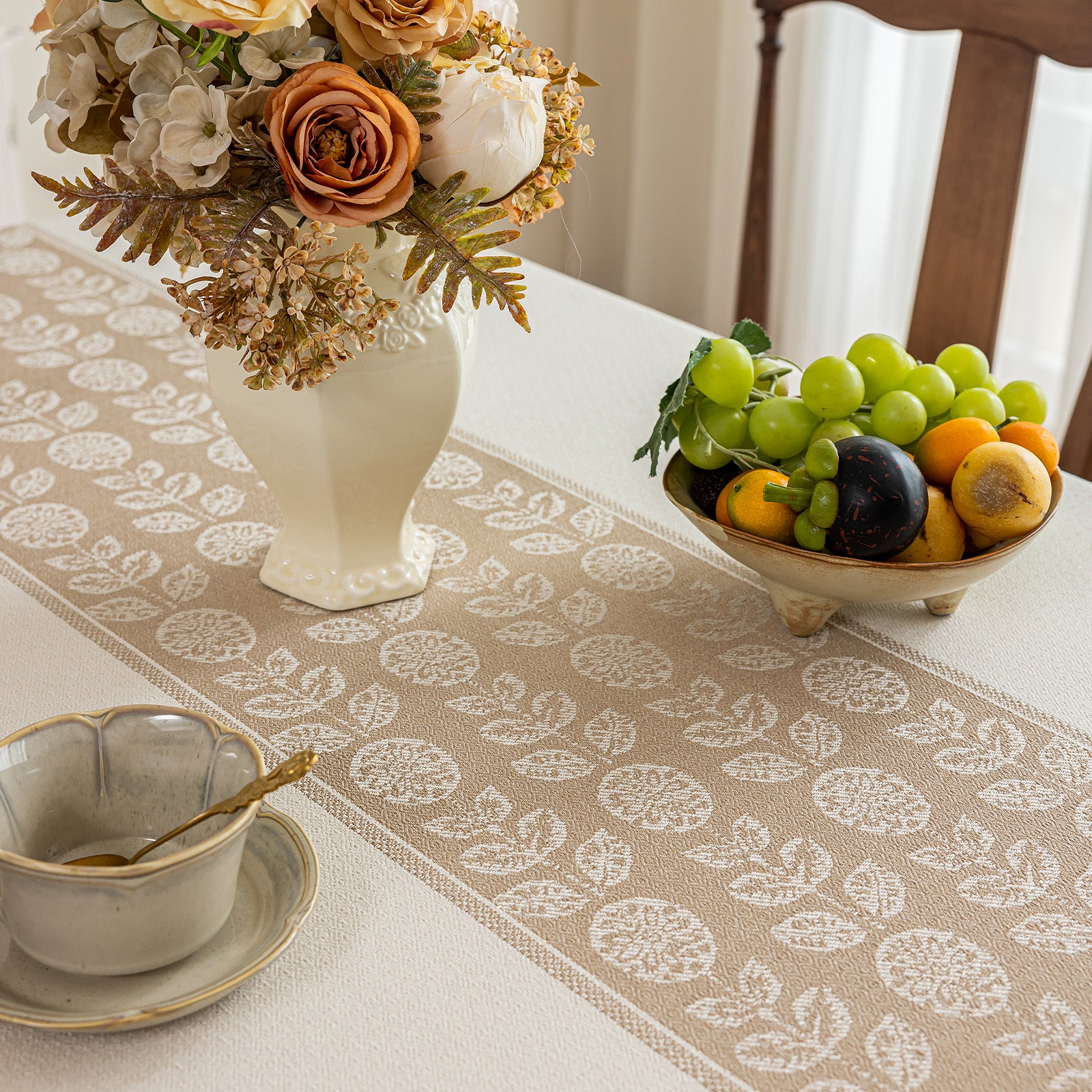 Waterproof Oil Proof Tablecloth, Thickened Linen Look Placemat for Dining Table, Modern Simple Anti-Fade Washable Kitchen Mat