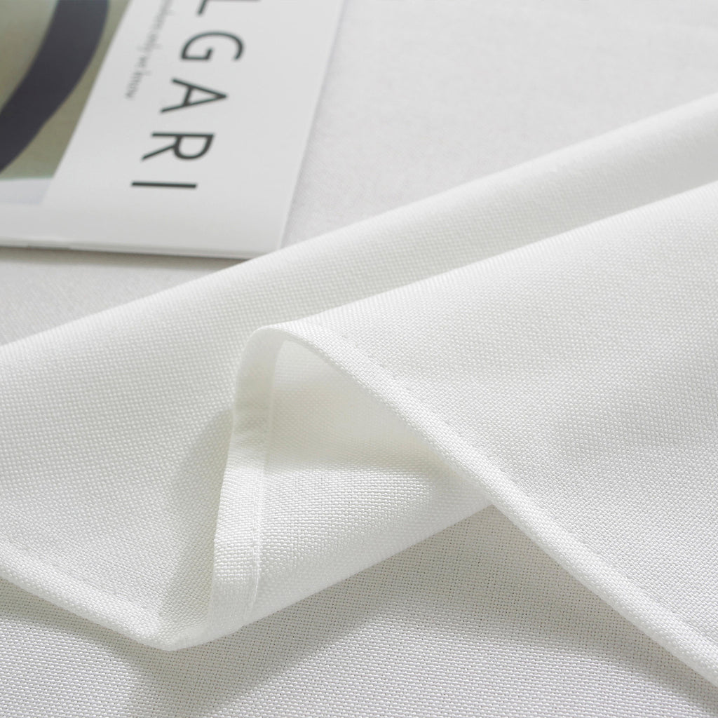 Solid Color Linen-Like Waterproof Tablecloth for Dining Table, Coffee Table & TV Stand – Oil-Proof, Wrinkle-Resistant, White