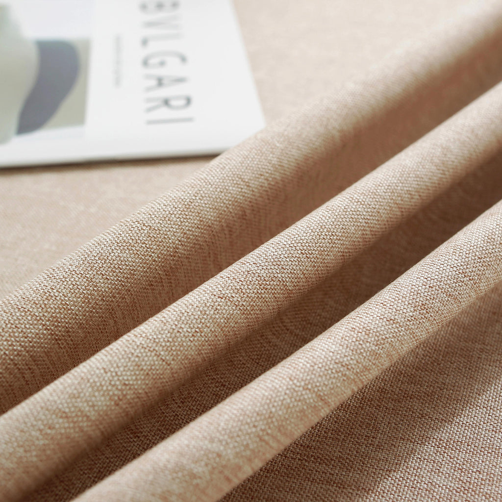 Solid Color Linen-Like Waterproof Tablecloth for Dining Table, Coffee Table & TV Stand – Oil-Proof, Wrinkle-Resistant, Beige