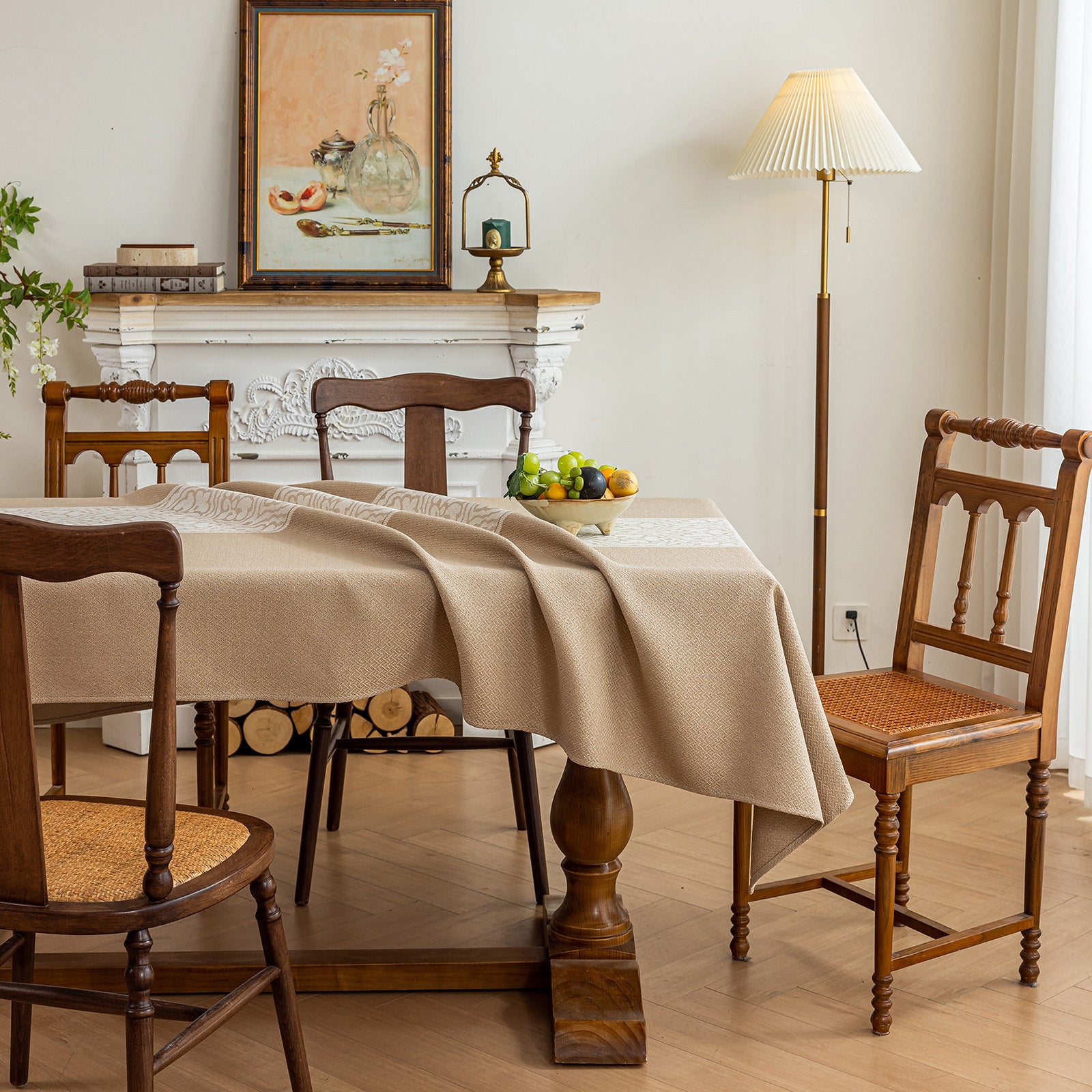 Oil Proof Waterproof Tablecloth, Thick Linen Feel Table Cover, Modern Simple Stain Resistant Kitchen Table Mat for Dining & Coffee Table