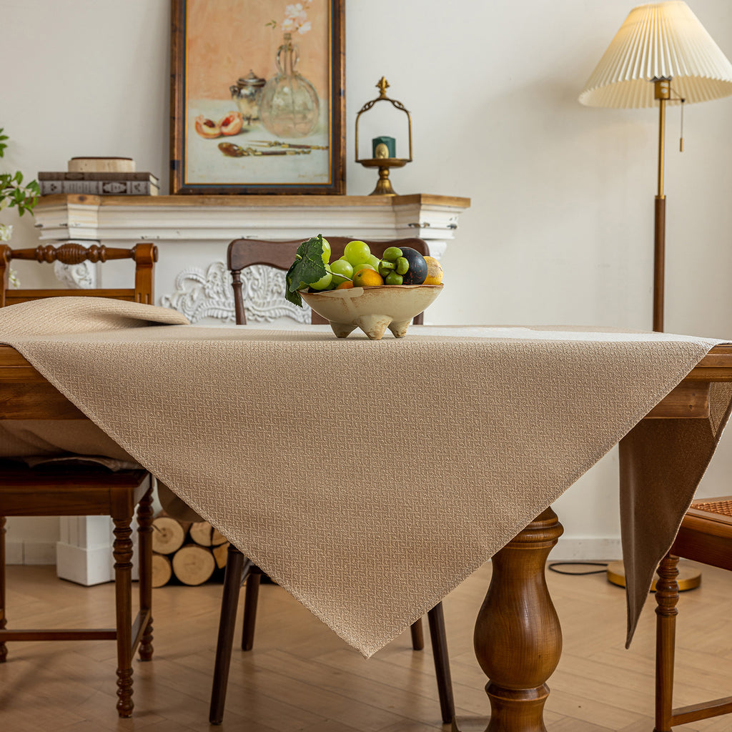Oil Proof Waterproof Tablecloth, Thick Linen Feel Table Cover, Modern Simple Stain Resistant Kitchen Table Mat for Dining & Coffee Table