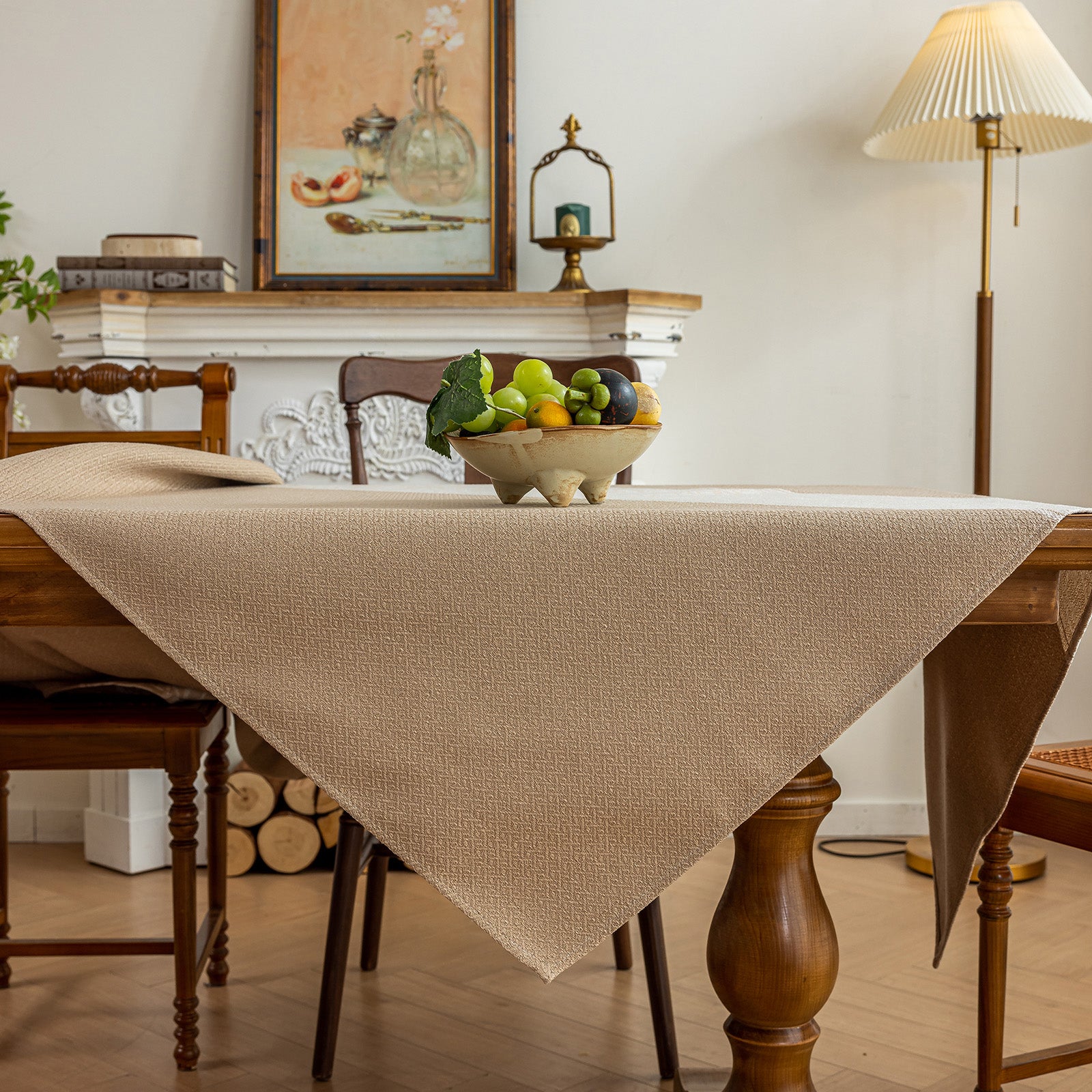 Oil Proof Waterproof Tablecloth, Thick Linen Feel Table Cover, Modern Simple Stain Resistant Kitchen Table Mat for Dining & Coffee Table