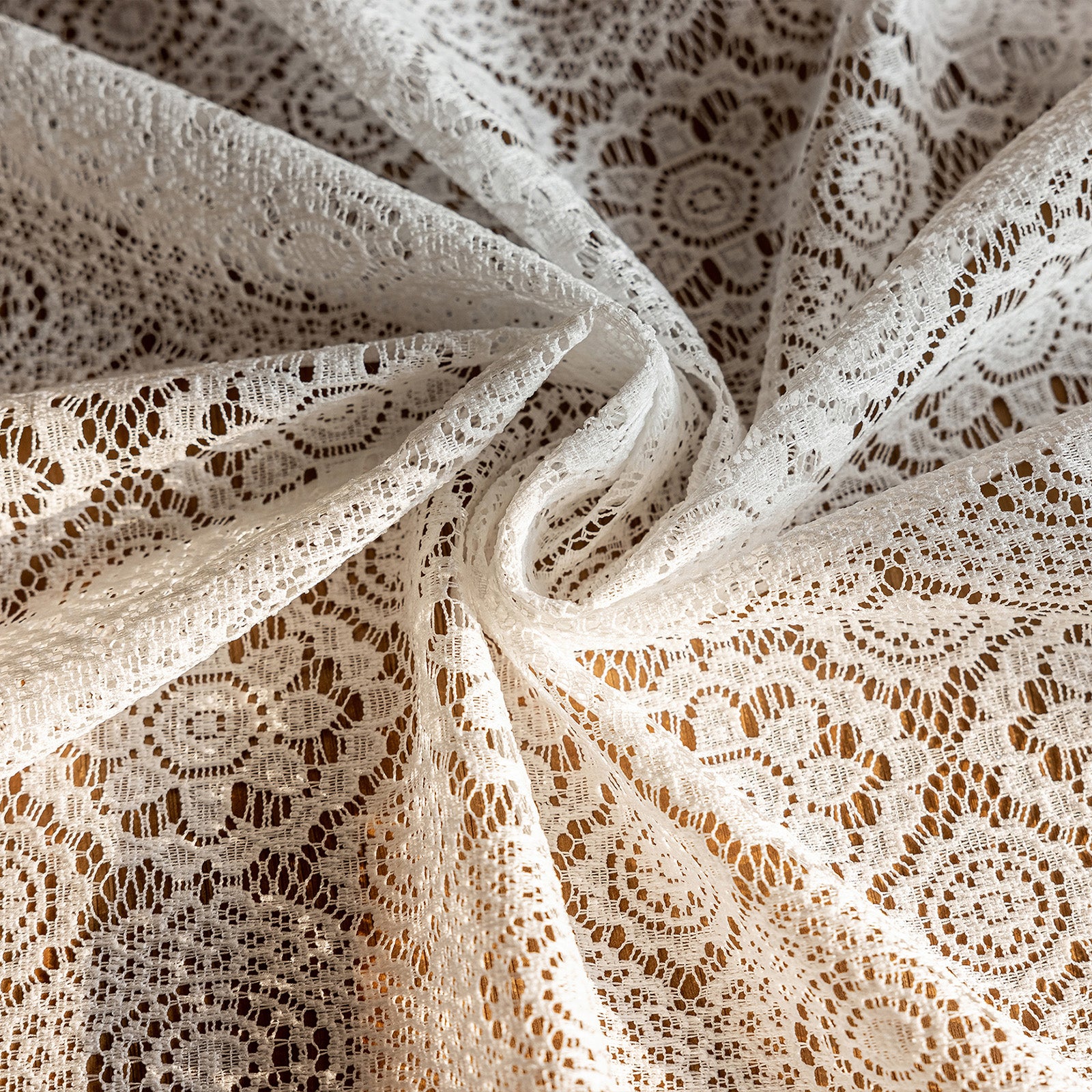 White Lace French Countryside Coffee Table Cloth — TV Stand Cover, Dresser Cover, Shoe Cabinet Cover, Dessert Tablecloth for Party Wedding Daily Home