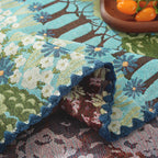 Spring Tree Pattern Cotton-Linen Style Tablecloth, with Scalloped or Straight Edge Options