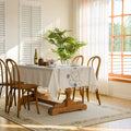 Linen-Like Waterproof Tablecloth with Chrysanthemum Pattern — Breathable & Minimalist Design for Home Use, Fits Square, Round & Rectangular Tables