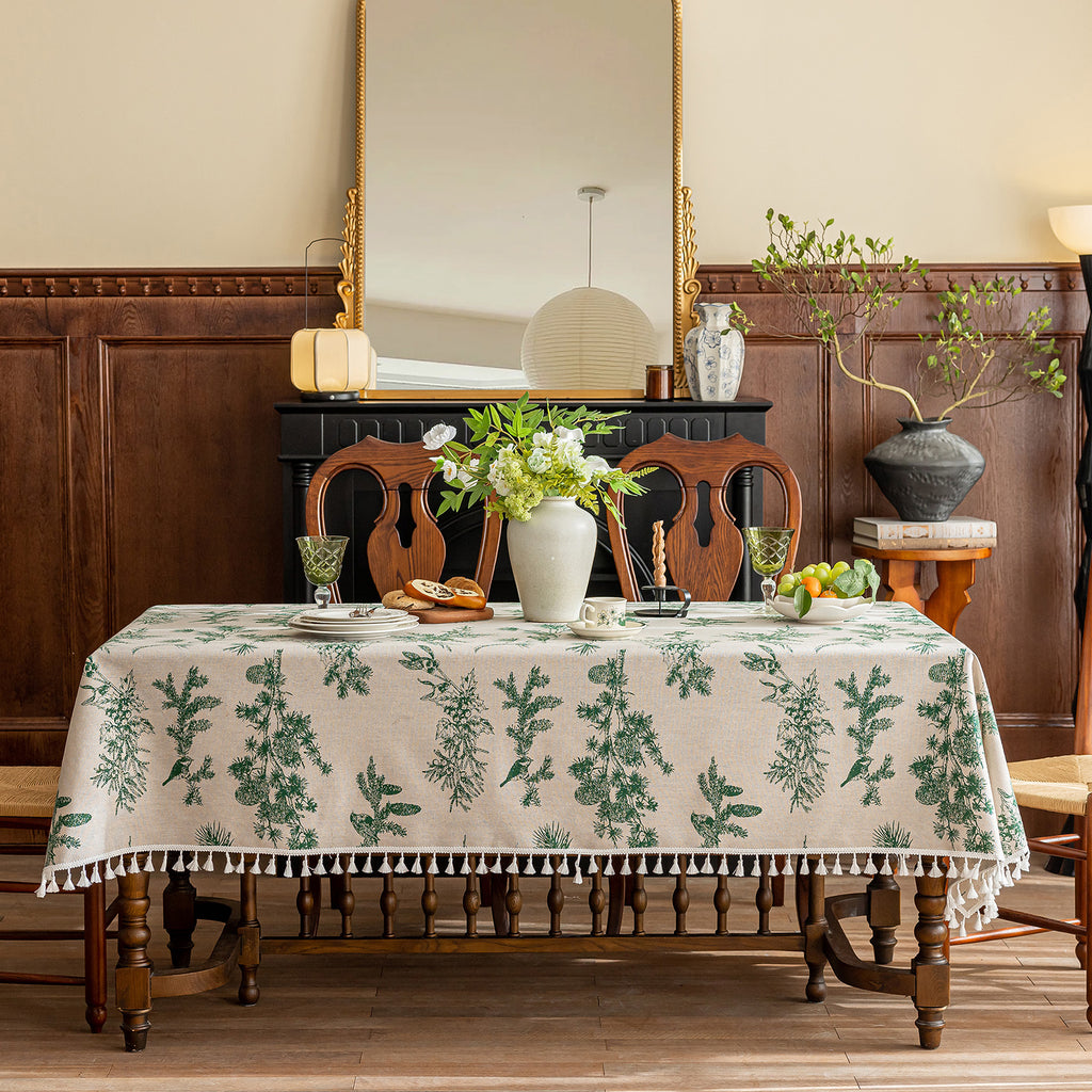 Green Pinecone Tablecloth