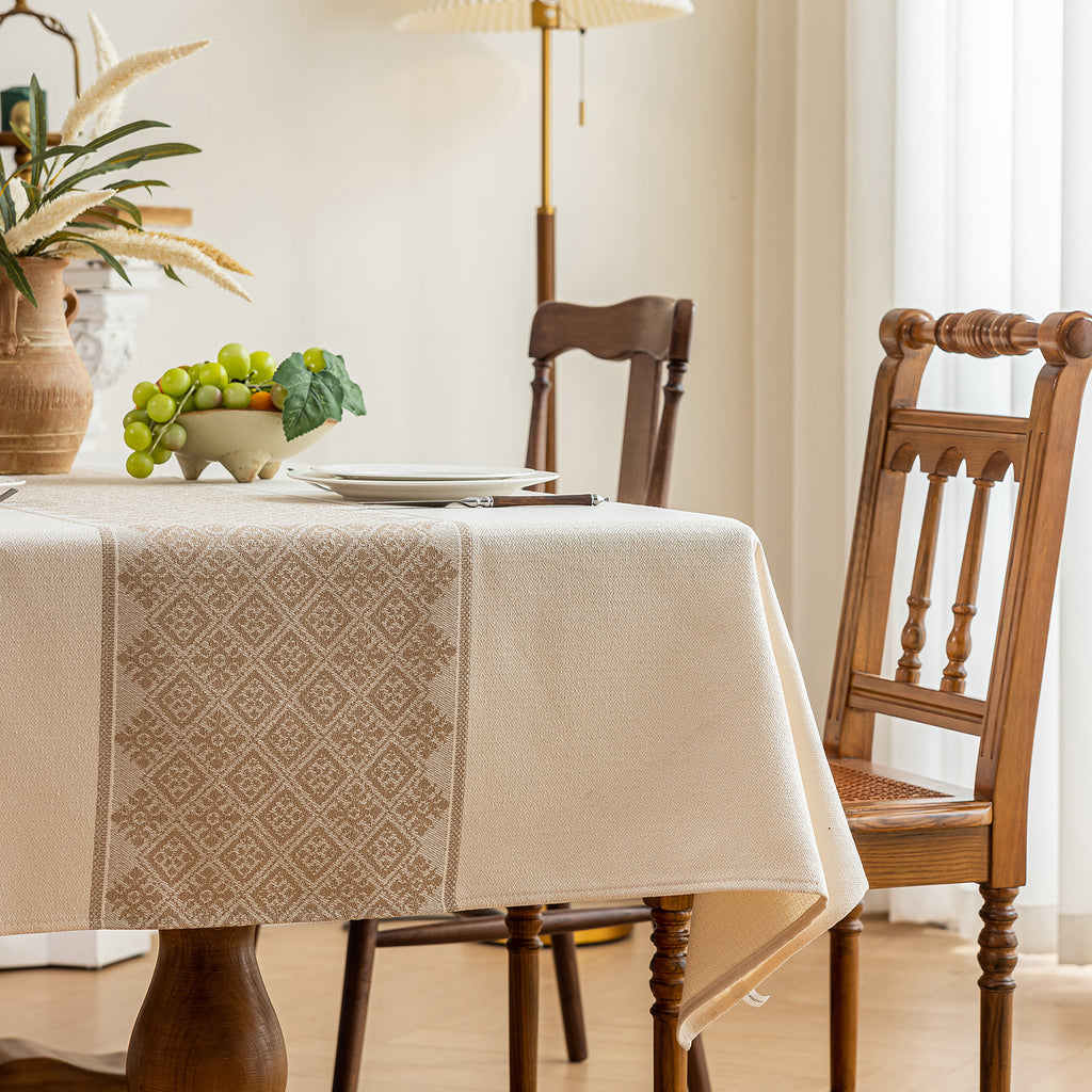 Waterproof Oil Proof Tablecloth, Thickened Linen Look Placemat for Dining Table, Modern Simple Anti-Fade Washable Kitchen Mat