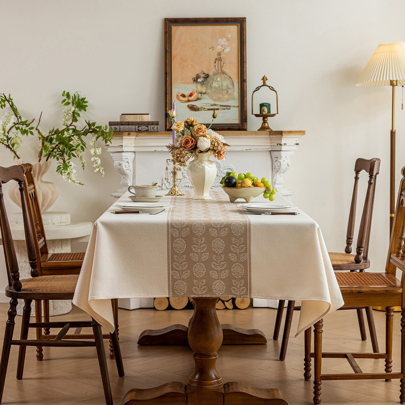 Waterproof Oil Proof Tablecloth, Thickened Linen Look Placemat for Dining Table, Modern Simple Anti-Fade Washable Kitchen Mat