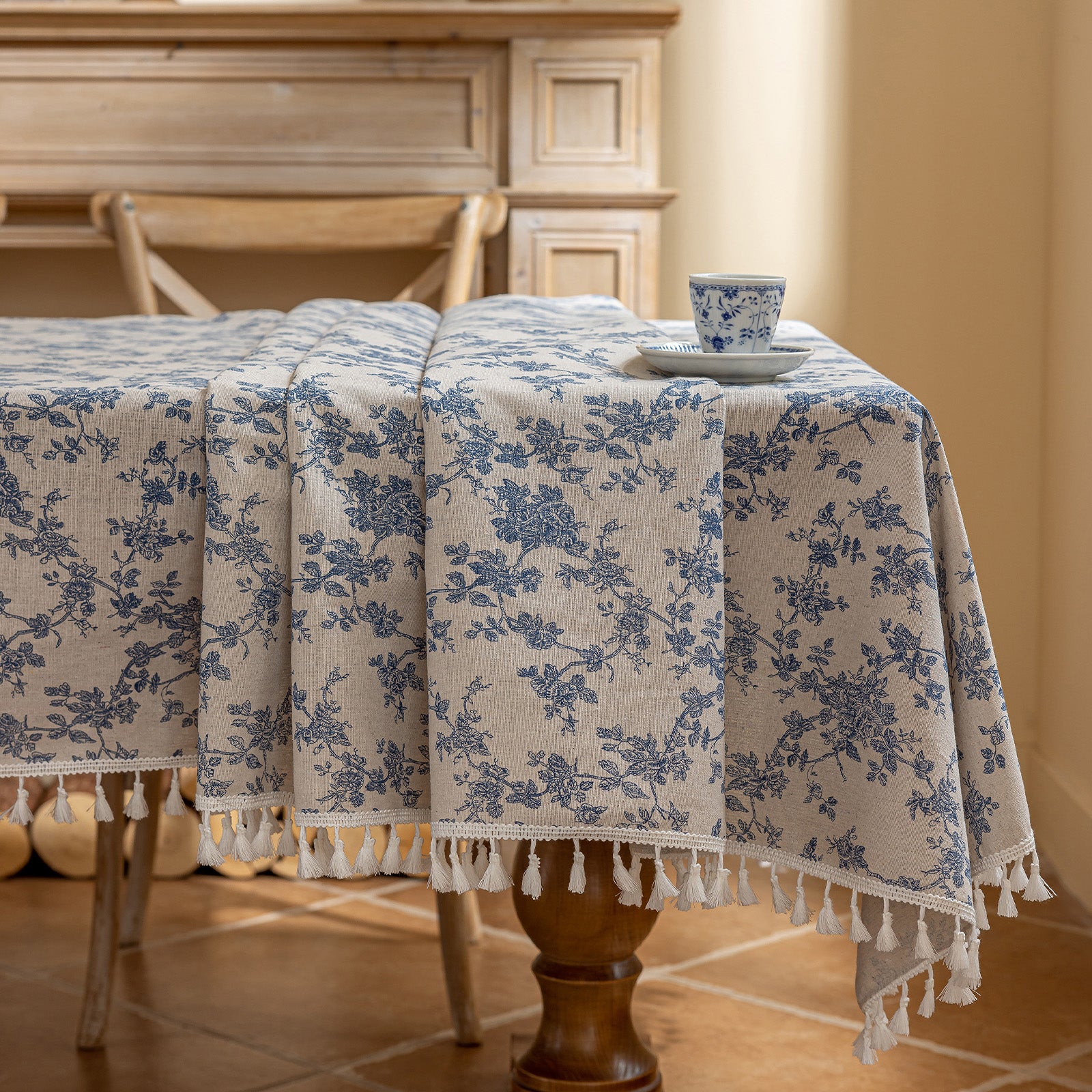 Blue Rose Tablecloth