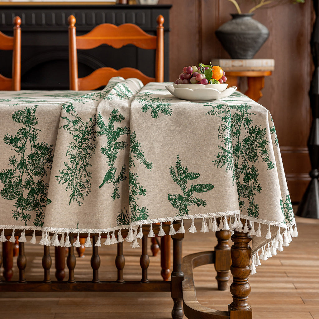 Green Pinecone Tablecloth