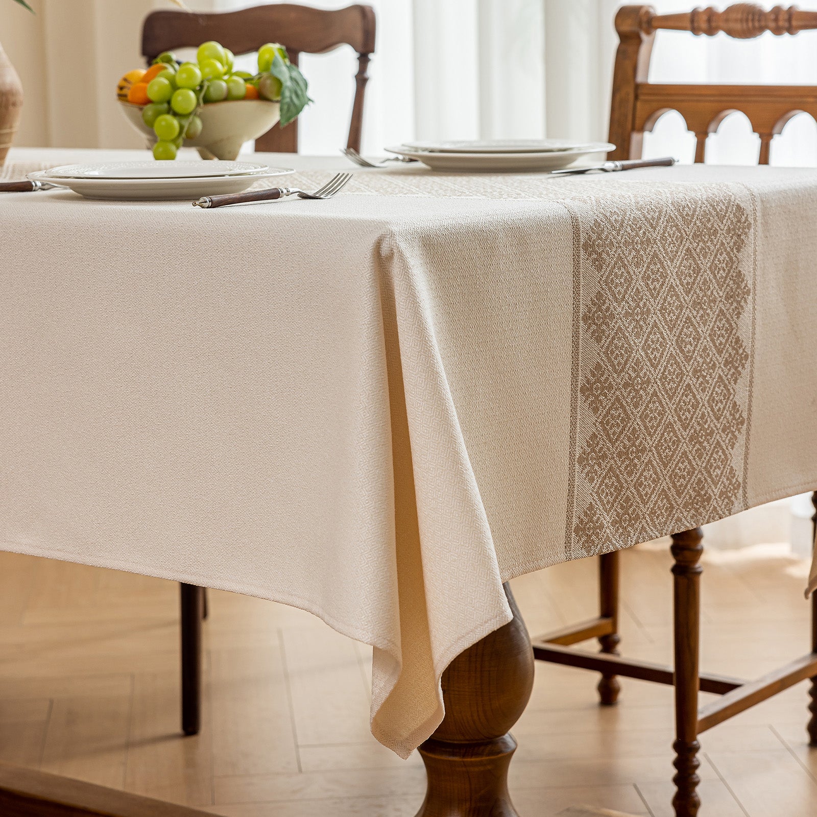 Waterproof Oil Proof Tablecloth, Thickened Linen Look Placemat for Dining Table, Modern Simple Anti-Fade Washable Kitchen Mat