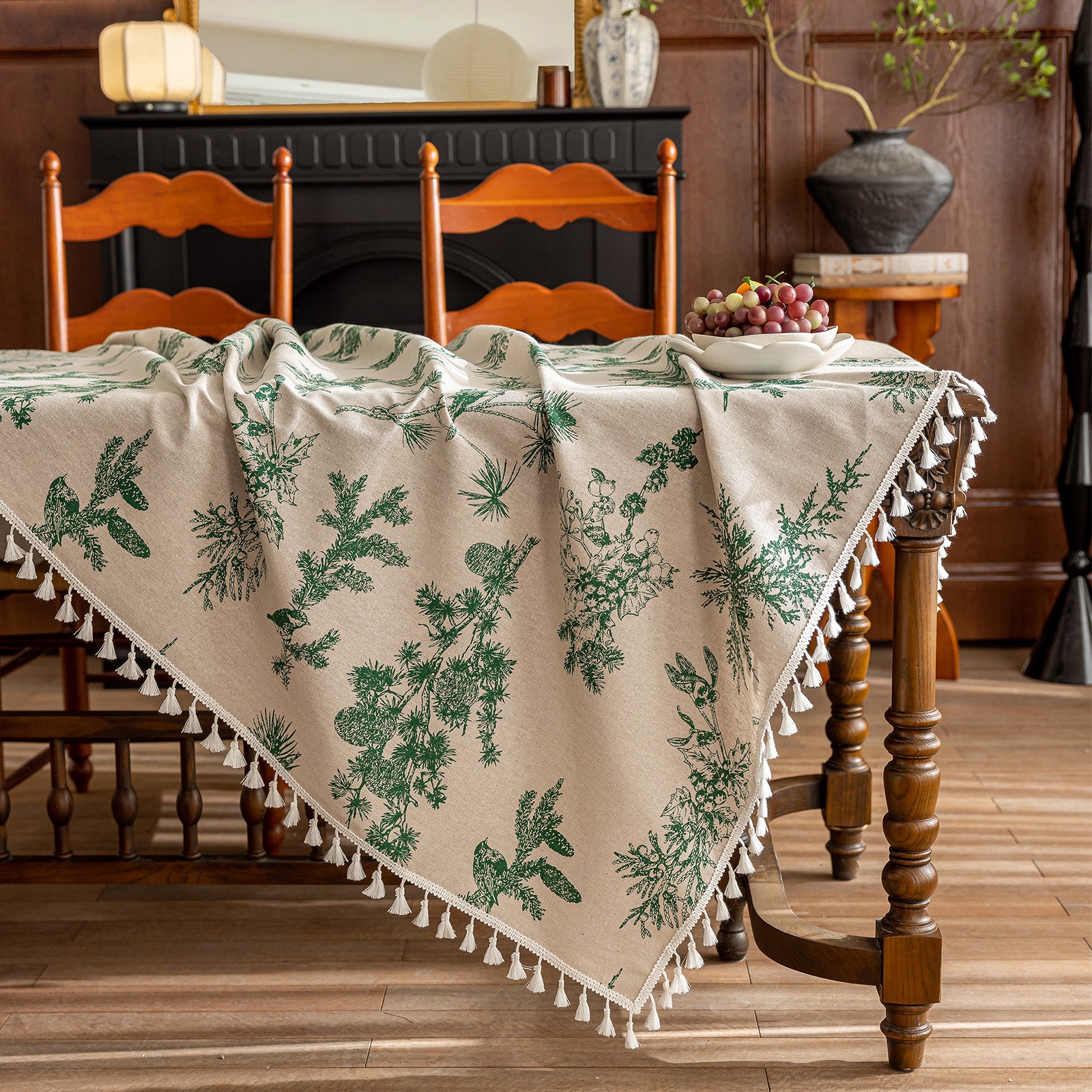 Green Pinecone Tablecloth