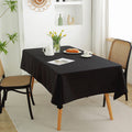 Solid Color Linen-Like Waterproof Tablecloth for Dining Table, Coffee Table & TV Stand – Oil-Proof, Wrinkle-Resistant, Black