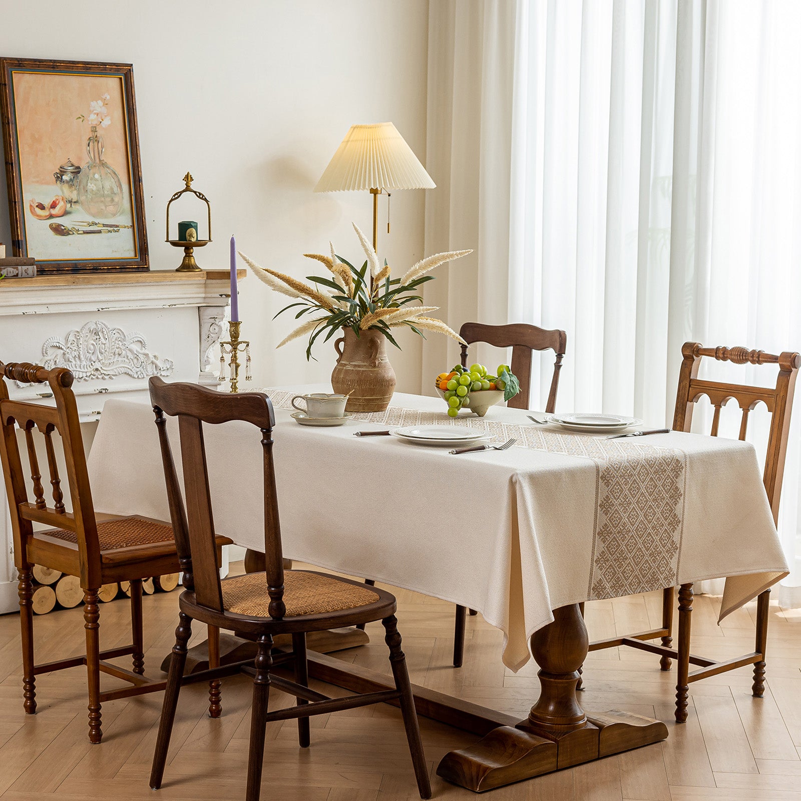 Waterproof Oil Proof Tablecloth, Thickened Linen Look Placemat for Dining Table, Modern Simple Anti-Fade Washable Kitchen Mat