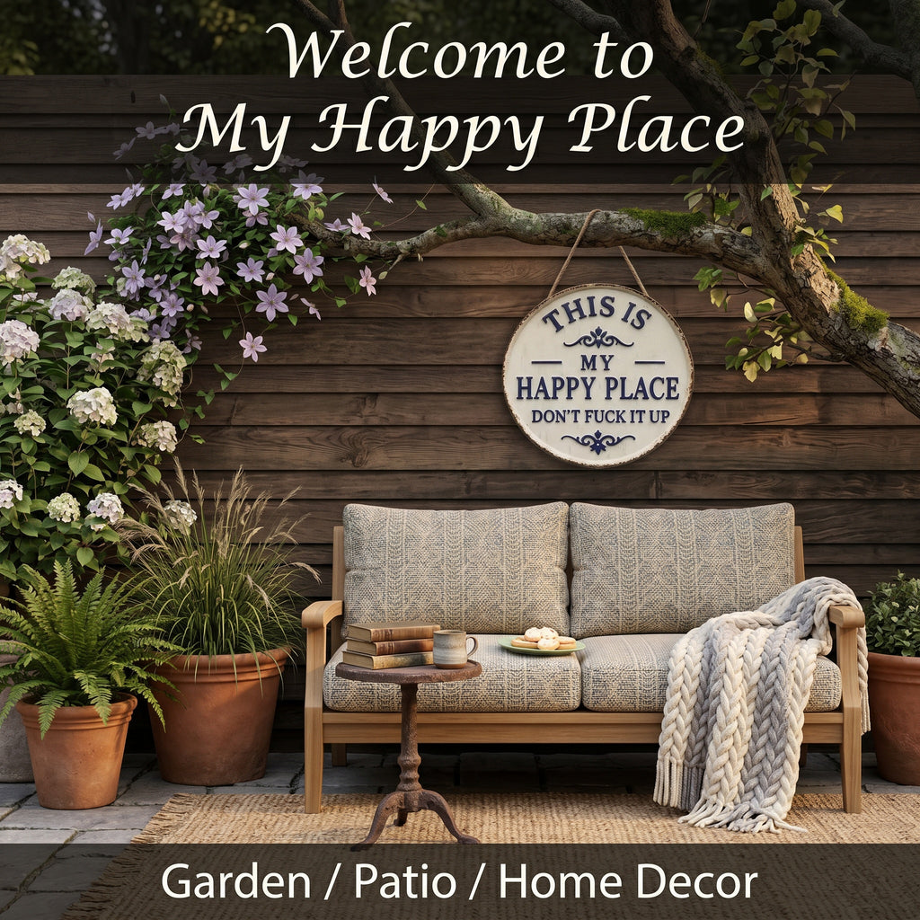 Happy Place – Vintage Statement Metal Sign